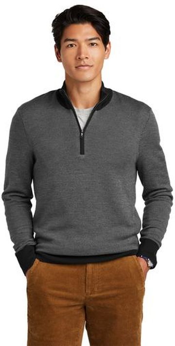 Brooks Brothers Washable Merino Birdseye 1/4-Zip Sweater